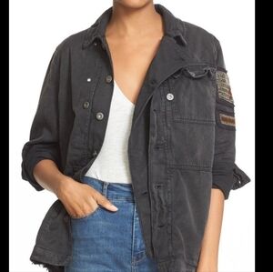 Free People Embellished Military Jacket